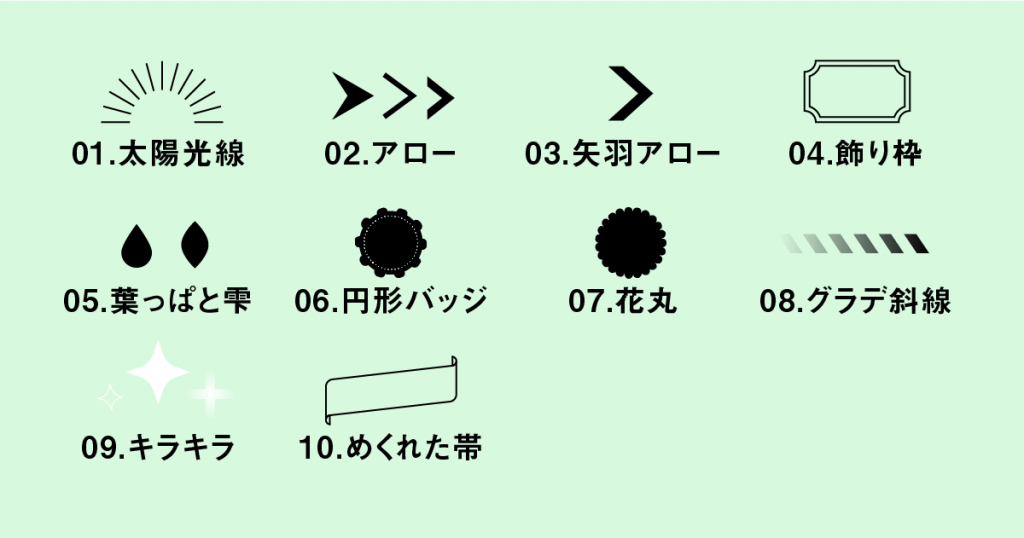 リンク画像10種類のいられ素材